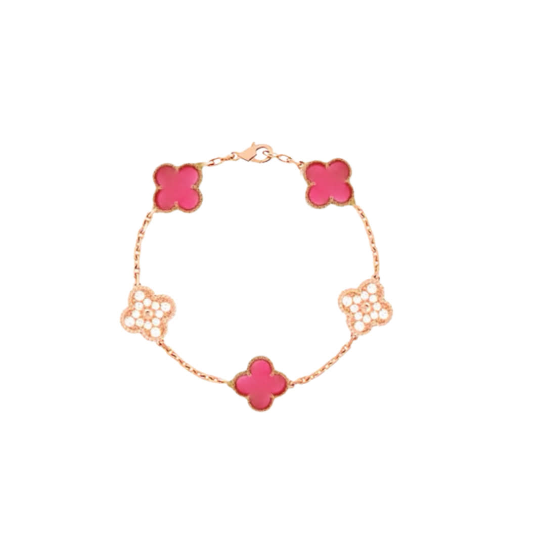 Van Cleef & Arpels Magic Alhambra Pink Enamel Bracelet